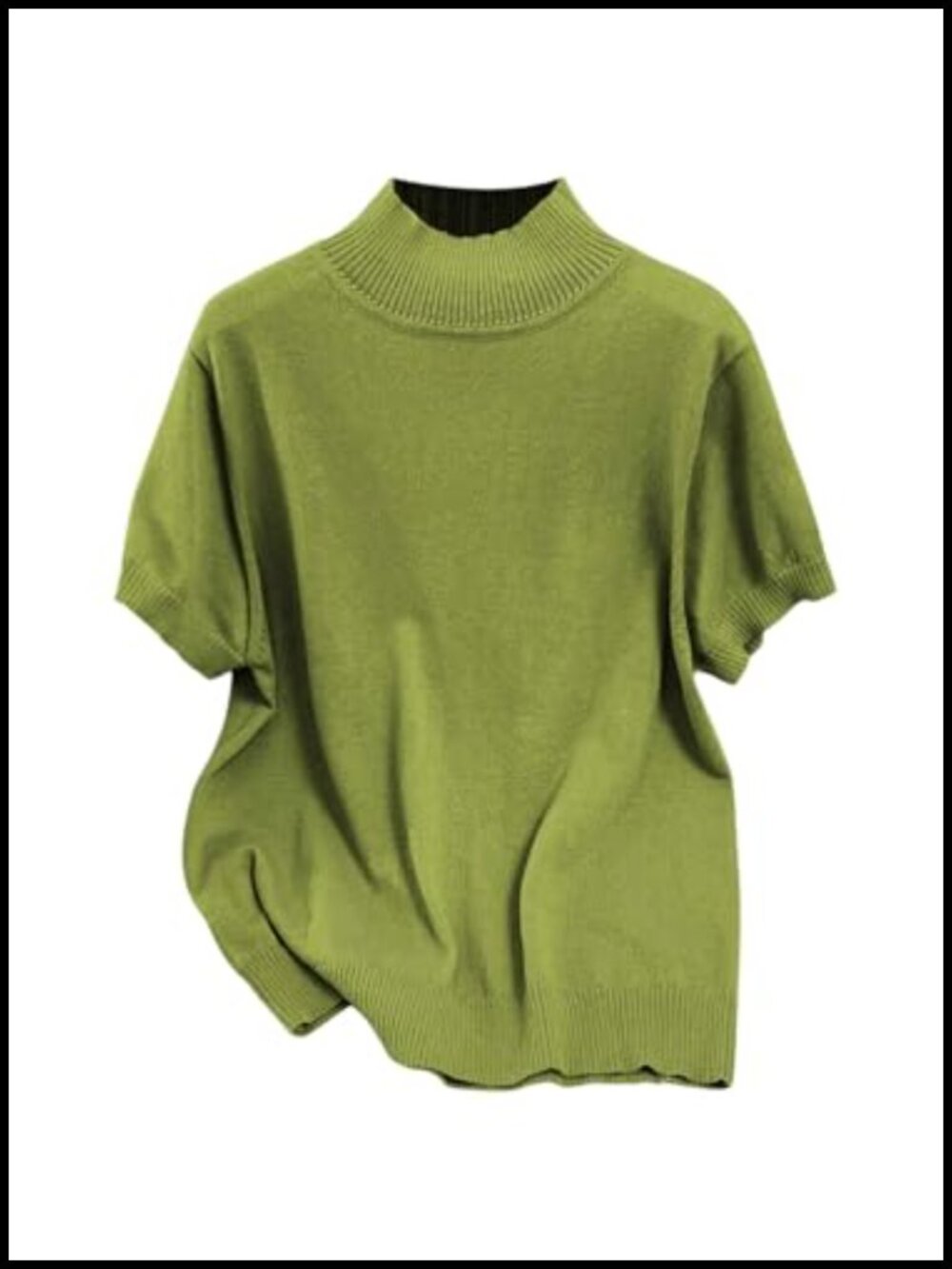 Women's Plus Size Mock Neck Short Sleeve Sweater Lightweight Knit Pullover